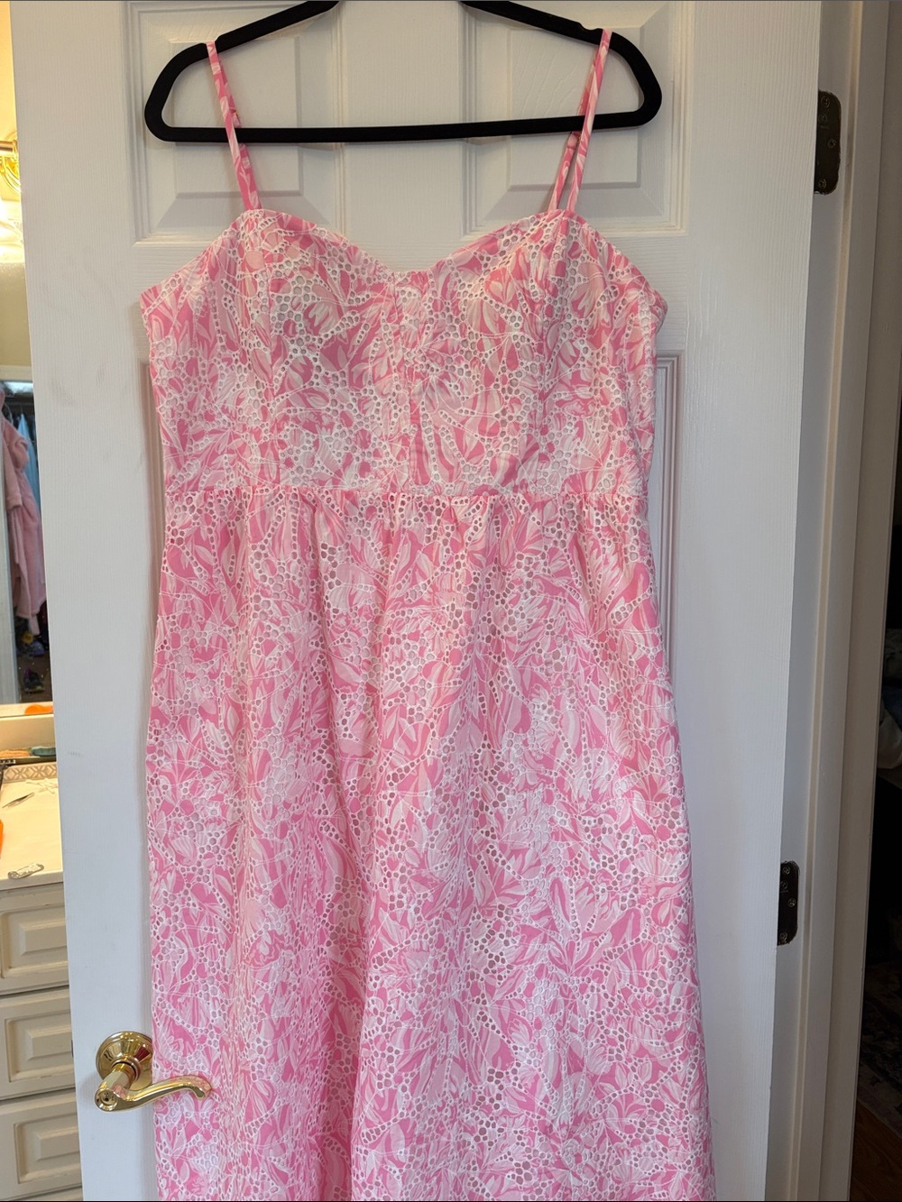 Pink Eyelet Lilly Pulitzer Spaghetti Strap Eyelet Sundress New With Tags